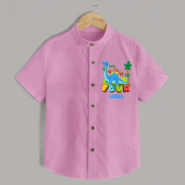 4 Year Old Birthday Shirt | Fun and Playful Custom Shirt - BABY PINK - 0 - 6 Months Old (Chest 23")