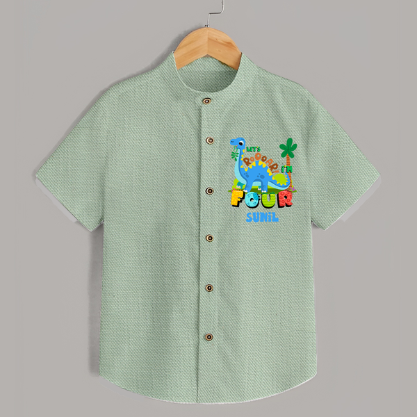 4 Year Old Birthday Shirt | Fun and Playful Custom Shirt - MINT GREEN - 0 - 6 Months Old (Chest 23")