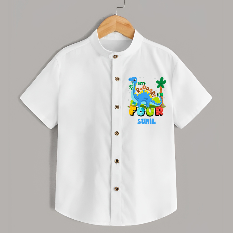 4 Year Old Birthday Shirt | Fun and Playful Custom Shirt - WHITE - 0 - 6 Months Old (Chest 23")