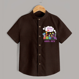 Personalized Name Shirt for 6 Year Old | Stylish and Comfy - CHOCOLATE BROWN - 0 - 6 Months Old (Chest 23")