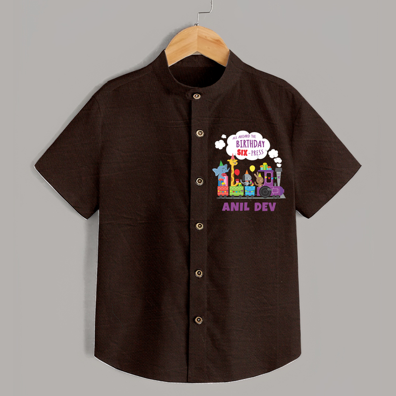 Personalized Name Shirt for 6 Year Old | Stylish and Comfy - CHOCOLATE BROWN - 0 - 6 Months Old (Chest 23")