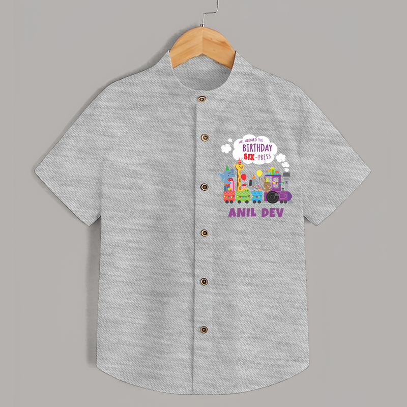 Personalized Name Shirt for 6 Year Old | Stylish and Comfy - GREY - 0 - 6 Months Old (Chest 23")