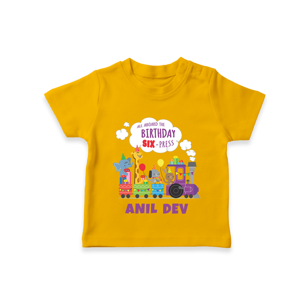Personalized 6 Year Old T Shirt | Soft Cotton Name Tee - CHROME YELLOW - 0-5 Months Old (Chest 17")