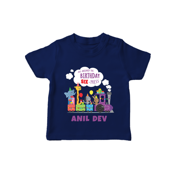 Personalized 6 Year Old T Shirt | Soft Cotton Name Tee - NAVY BLUE - 0-5 Months Old (Chest 17")