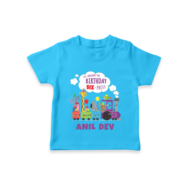 Personalized 6 Year Old T Shirt | Soft Cotton Name Tee - SKY BLUE - 0-5 Months Old (Chest 17")