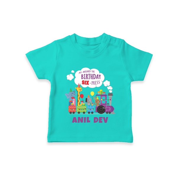 Personalized 6 Year Old T Shirt | Soft Cotton Name Tee - TEAL - 0-5 Months Old (Chest 17")