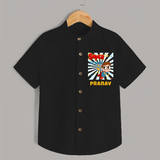 Custom Name Shirt for 7 Year Old | Trendy Cotton Tee - BLACK - 0 - 6 Months Old (Chest 23")