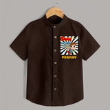 Custom Name Shirt for 7 Year Old | Trendy Cotton Tee - CHOCOLATE BROWN - 0 - 6 Months Old (Chest 23")