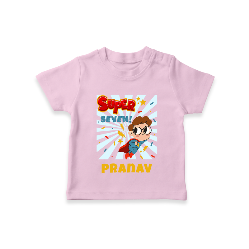 Custom 7 Year Old T Shirt | Personalized Birthday Tee - BABY PINK - 0-5 Months Old (Chest 17")