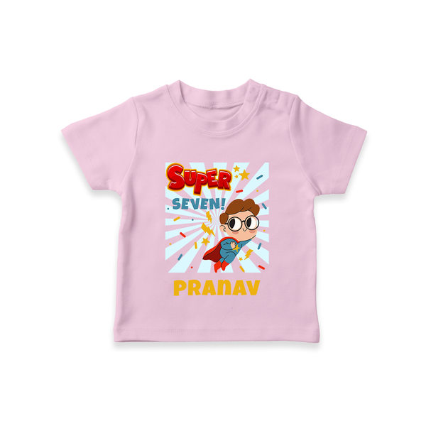 Custom 7 Year Old T Shirt | Personalized Birthday Tee - BABY PINK - 0-5 Months Old (Chest 17")