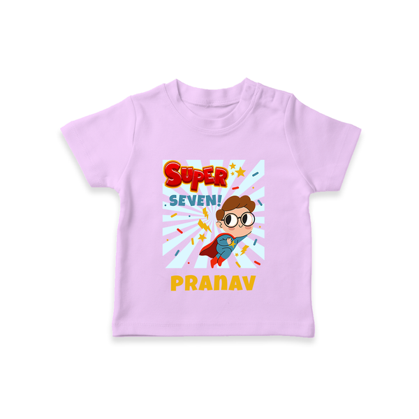 Custom 7 Year Old T Shirt | Personalized Birthday Tee - LILAC - 0-5 Months Old (Chest 17")