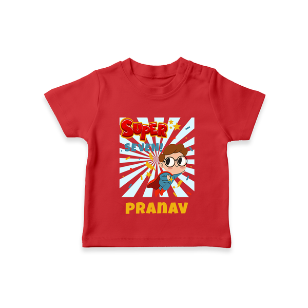 Custom 7 Year Old T Shirt | Personalized Birthday Tee - RED - 0-5 Months Old (Chest 17")