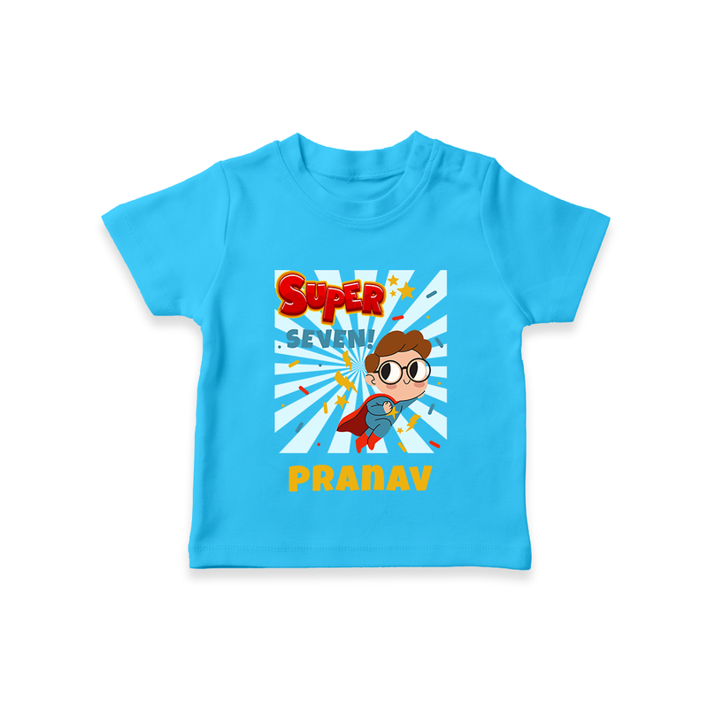 Custom 7 Year Old T Shirt | Personalized Birthday Tee - SKY BLUE - 0-5 Months Old (Chest 17")
