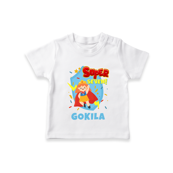7th Birthday T Shirt | Fun Cotton Kids T Shirt - WHITE - 0-5 Months Old (Chest 17")