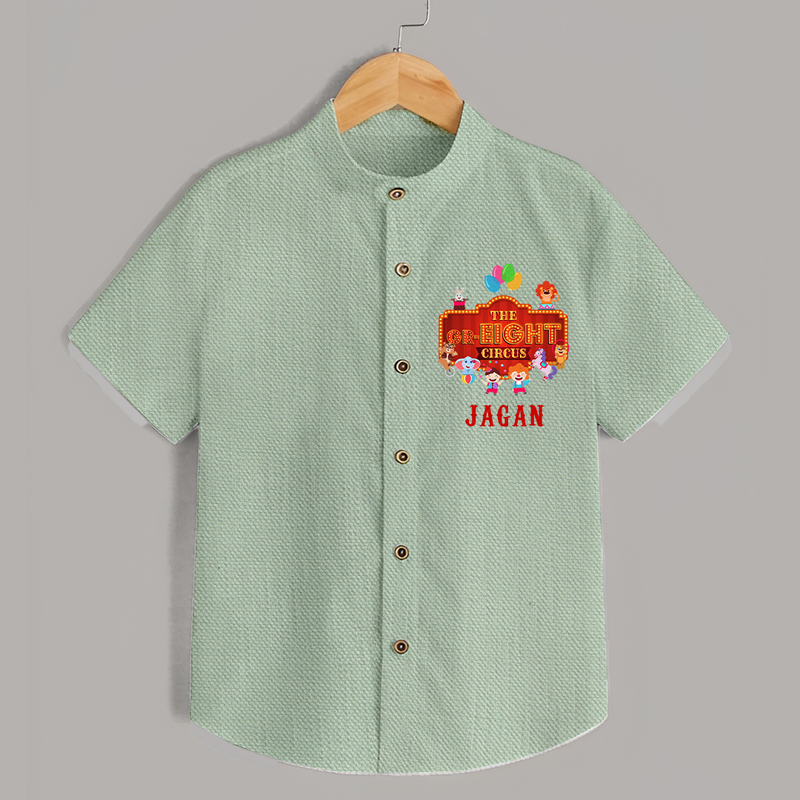 Stylish Name Shirt for 8 Year Old | Cool Kids Cotton Shirt - MINT GREEN - 0 - 6 Months Old (Chest 23")