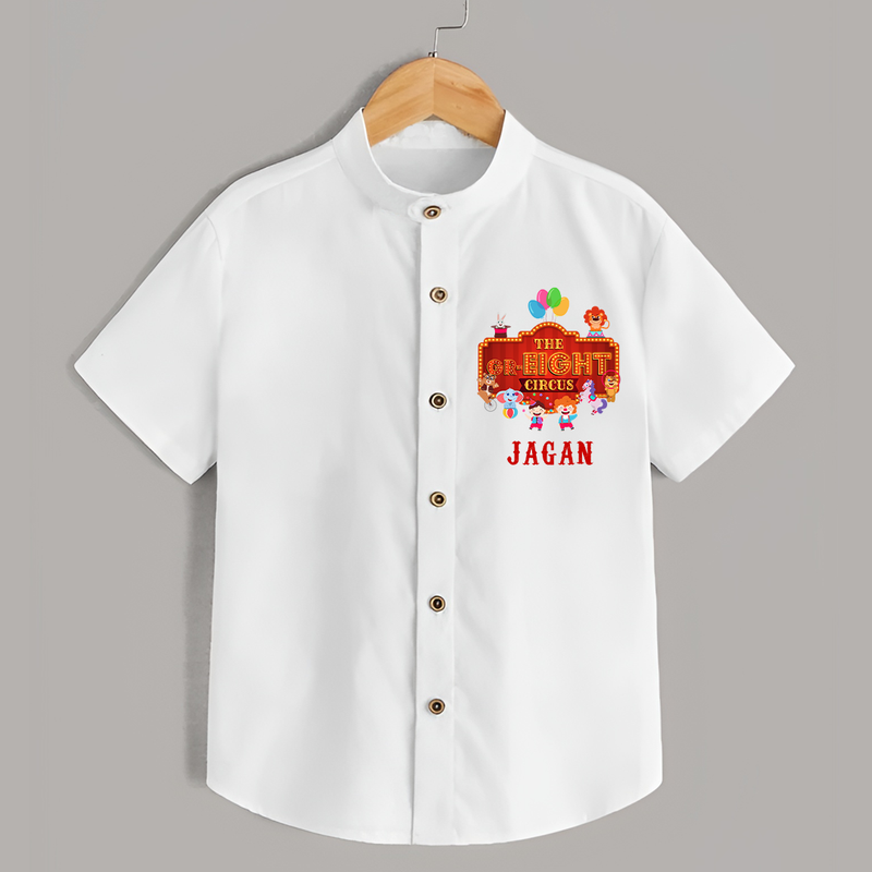 Stylish Name Shirt for 8 Year Old | Cool Kids Cotton Shirt - WHITE - 0 - 6 Months Old (Chest 23")
