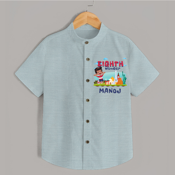 Personalized 8th Birthday Shirt | Trendy Kids Wear - ARCTIC BLUE - 0 - 6 Months Old (Chest 23")