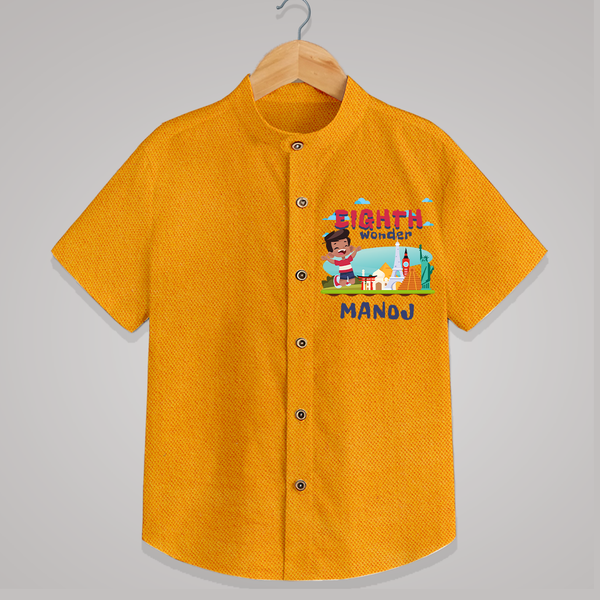 Personalized 8th Birthday Shirt | Trendy Kids Wear - CHROME YELLOW - 0 - 6 Months Old (Chest 23")