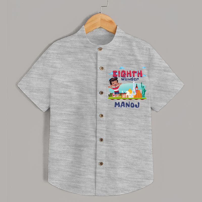 Personalized 8th Birthday Shirt | Trendy Kids Wear - GREY - 0 - 6 Months Old (Chest 23")