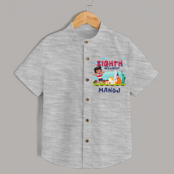 Personalized 8th Birthday Shirt | Trendy Kids Wear - GREY - 0 - 6 Months Old (Chest 23")