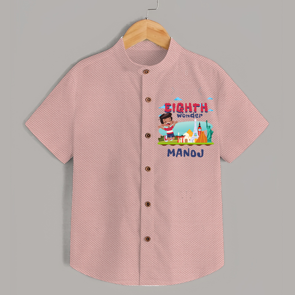 Personalized 8th Birthday Shirt | Trendy Kids Wear - PEACH - 0 - 6 Months Old (Chest 23")