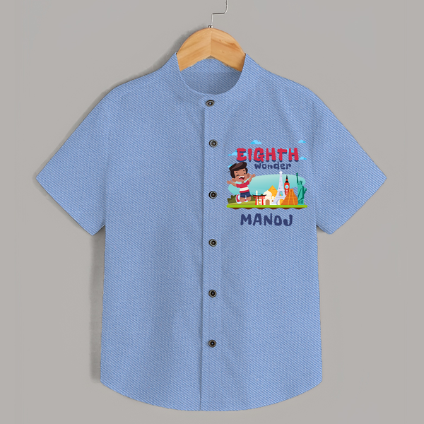 Personalized 8th Birthday Shirt | Trendy Kids Wear - SKY BLUE - 0 - 6 Months Old (Chest 23")