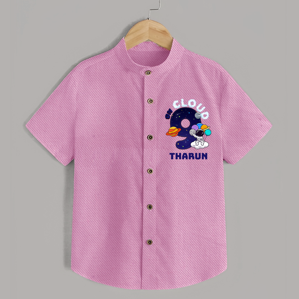 Custom Name Shirt for 9 Year Old | Cool Cotton Kids Shirt - BABY PINK - 0 - 6 Months Old (Chest 23")