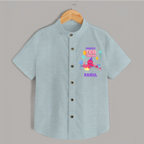 Personalized Name Shirt for 10 Year Old | Stylish Cotton Tee - ARCTIC BLUE - 0 - 6 Months Old (Chest 23")
