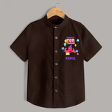 Personalized Name Shirt for 10 Year Old | Stylish Cotton Tee - CHOCOLATE BROWN - 0 - 6 Months Old (Chest 23")