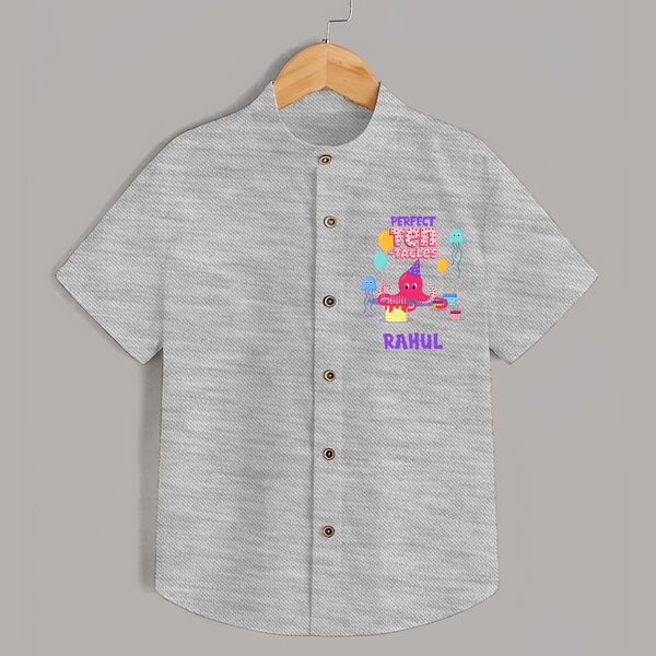 Personalized Name Shirt for 10 Year Old | Stylish Cotton Tee - GREY - 0 - 6 Months Old (Chest 23")