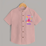Personalized Name Shirt for 10 Year Old | Stylish Cotton Tee - PEACH - 0 - 6 Months Old (Chest 23")