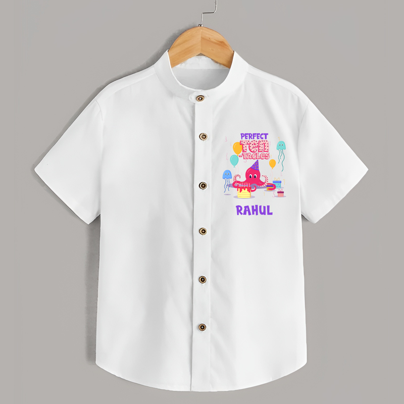 Personalized Name Shirt for 10 Year Old | Stylish Cotton Tee - WHITE - 0 - 6 Months Old (Chest 23")