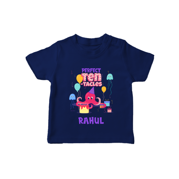 Personalized 10 Year Old T Shirt | Fun Birthday Tee - NAVY BLUE - 0-5 Months Old (Chest 17")