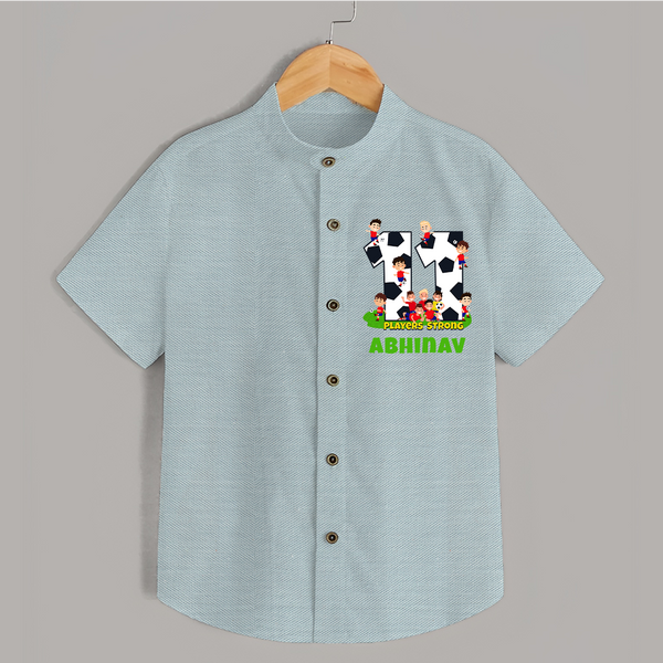 Custom Name Shirt for 11 Year Old | Stylish Kids Cotton Tee - ARCTIC BLUE - 0 - 6 Months Old (Chest 23")