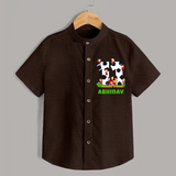 Custom Name Shirt for 11 Year Old | Stylish Kids Cotton Tee - CHOCOLATE BROWN - 0 - 6 Months Old (Chest 23")
