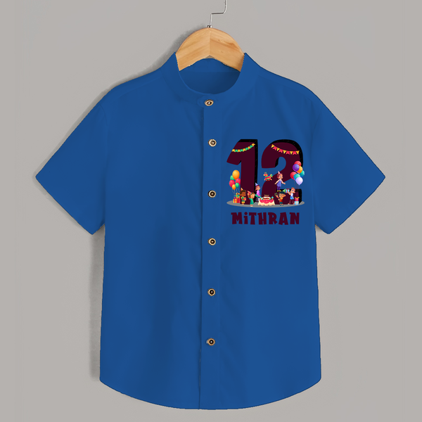 Personalized Name Shirt for 12 Year Old | Trendy Kids Shirt - COBALT BLUE - 0 - 6 Months Old (Chest 23")