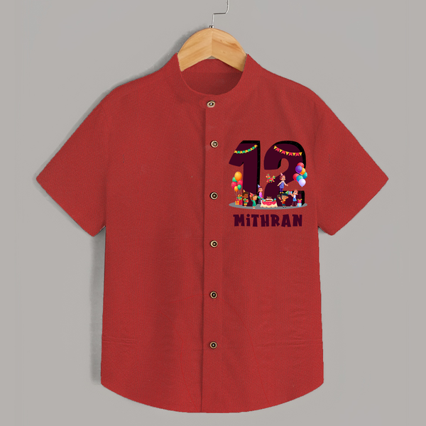 Personalized Name Shirt for 12 Year Old | Trendy Kids Shirt - RED - 0 - 6 Months Old (Chest 23")