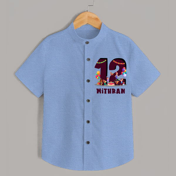 Personalized Name Shirt for 12 Year Old | Trendy Kids Shirt - SKY BLUE - 0 - 6 Months Old (Chest 23")