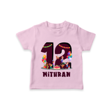 Personalized 12 Year Old T Shirt | Soft Cotton Kids Tee - BABY PINK - 0-5 Months Old (Chest 17")