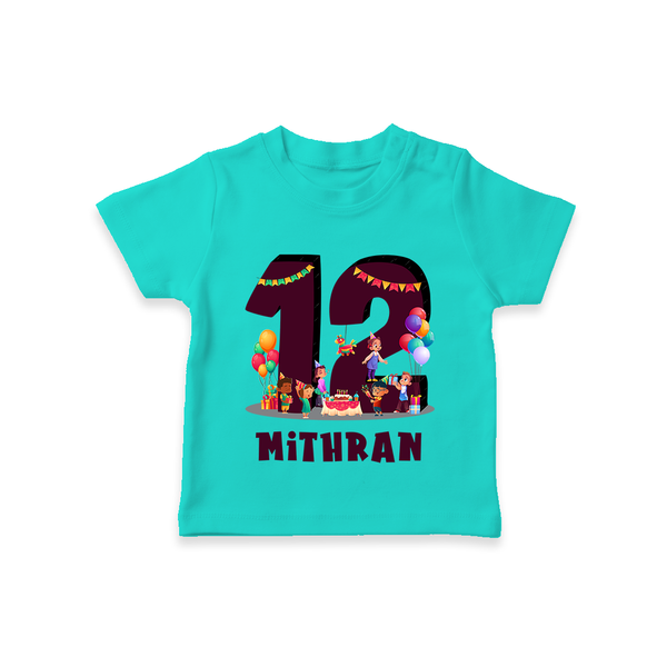 Personalized 12 Year Old T Shirt | Soft Cotton Kids Tee - TEAL - 0-5 Months Old (Chest 17")