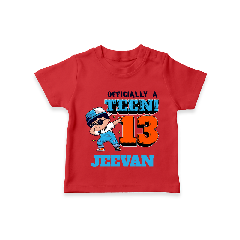 Custom 13 Year Old T Shirt | Personalized Cotton Tee - RED - 0-5 Months Old (Chest 17")