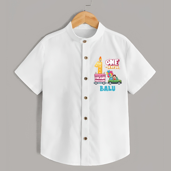 Cute Birthday Shirt for 1 Year Old | Custom Name Print - WHITE - 0 - 6 Months Old (Chest 23")