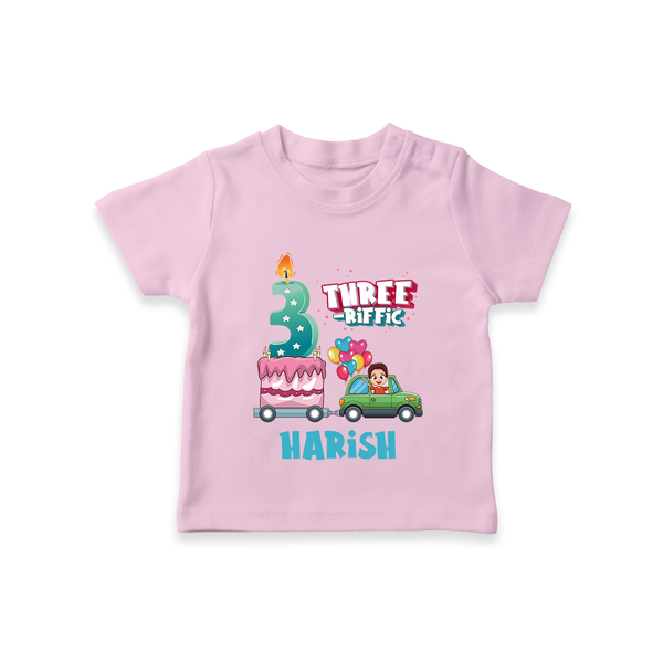 Fun 3 Year Old T Shirt | Perfect for Parties and Play - BABY PINK - 0-5 Months Old (Chest 17")