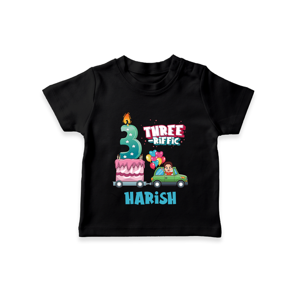 Fun 3 Year Old T Shirt | Perfect for Parties and Play - BLACK - 0-5 Months Old (Chest 17")