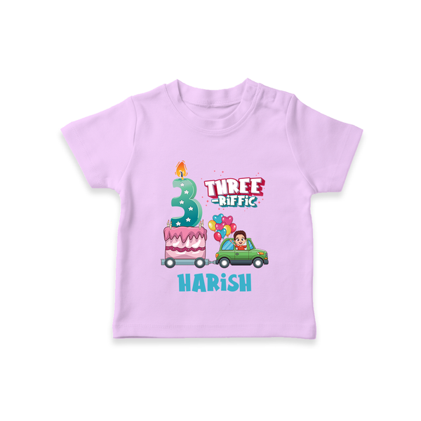 Fun 3 Year Old T Shirt | Perfect for Parties and Play - LILAC - 0-5 Months Old (Chest 17")