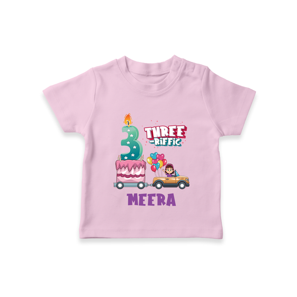 Trendy 3 Year Old T Shirt | Soft Cotton Kids Wear - BABY PINK - 0-5 Months Old (Chest 17")