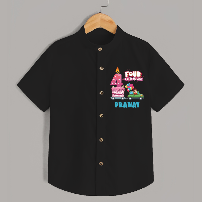 Trendy Cotton Shirt for 4 Year Old | Great for Daily Wear - BLACK - 0 - 6 Months Old (Chest 23")