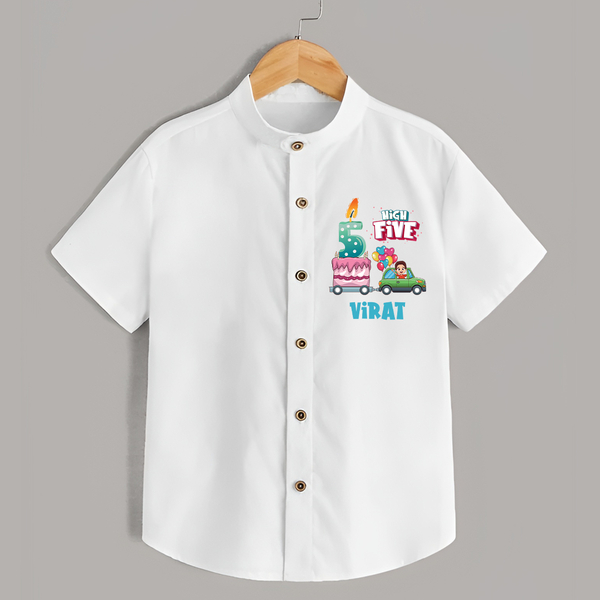 Custom Name Shirt for 5 Year Old | Perfect for Parties - WHITE - 0 - 6 Months Old (Chest 23")