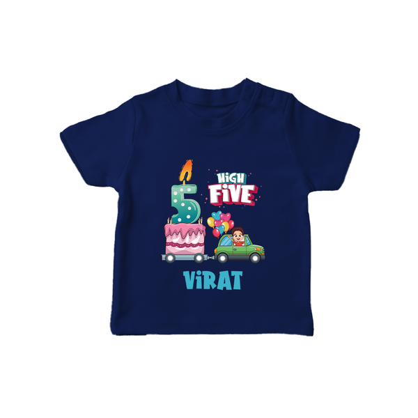 5th Birthday T Shirt | Cool Cotton Tee for Kids - NAVY BLUE - 0-5 Months Old (Chest 17")