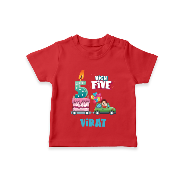 5th Birthday T Shirt | Cool Cotton Tee for Kids - RED - 0-5 Months Old (Chest 17")